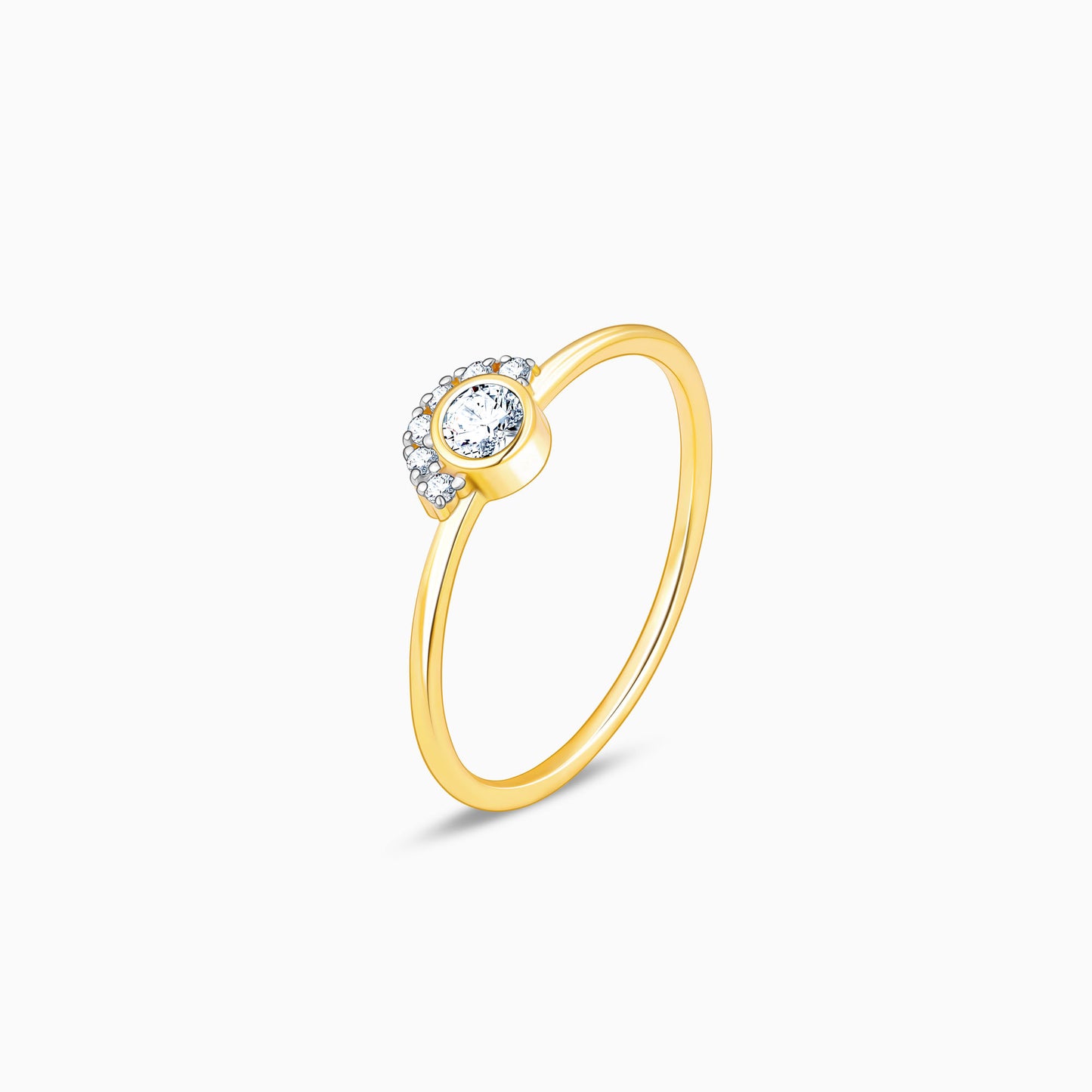 Gold Dazzling Sunrise Diamond Ring
