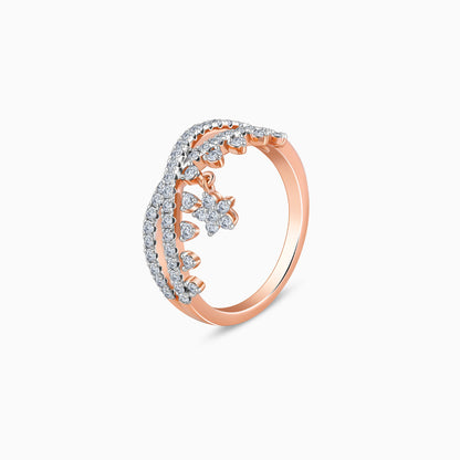 Rose Gold Party Floral Diamond Ring