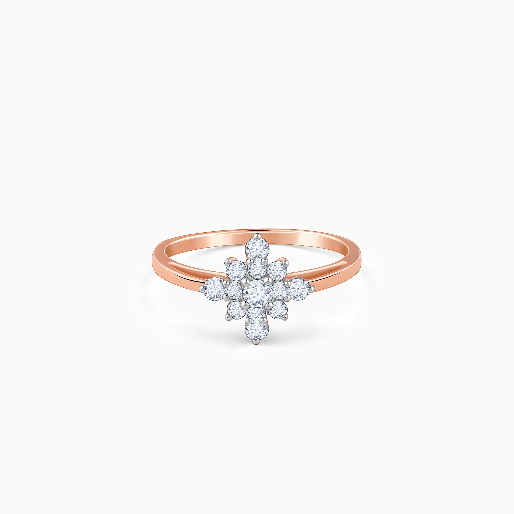 Rose Gold Mystic Floral Lab Grown Diamond Ring - Image 1
