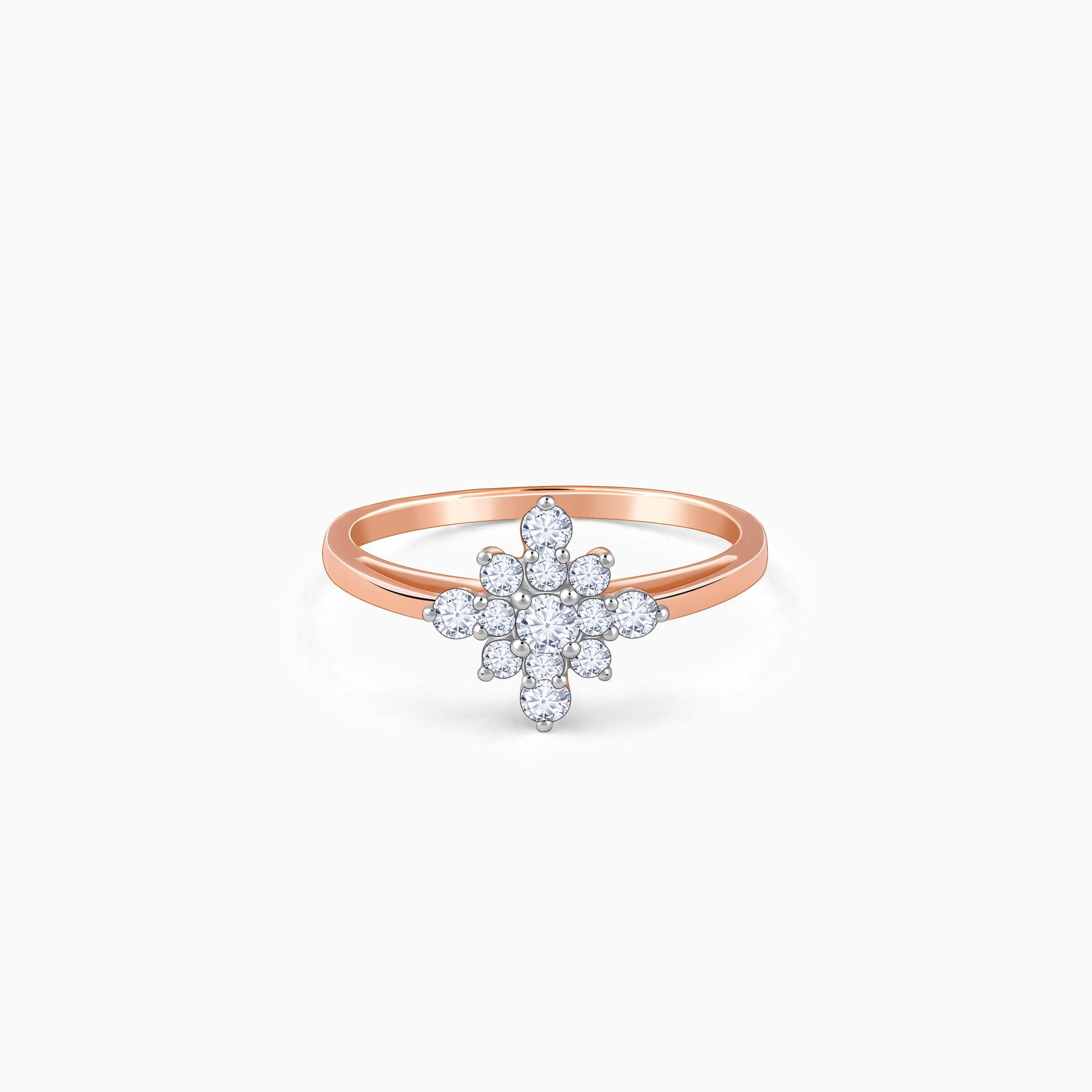 Rose Gold Mystic Floral Lab Grown Diamond Ring