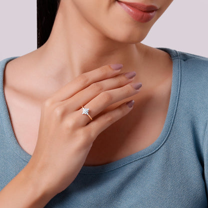 Rose Gold Mystic Floral Lab Grown Diamond Ring