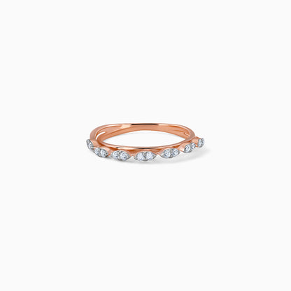 Pure rosegold ring with lab-grown diamonds placed elegantly.