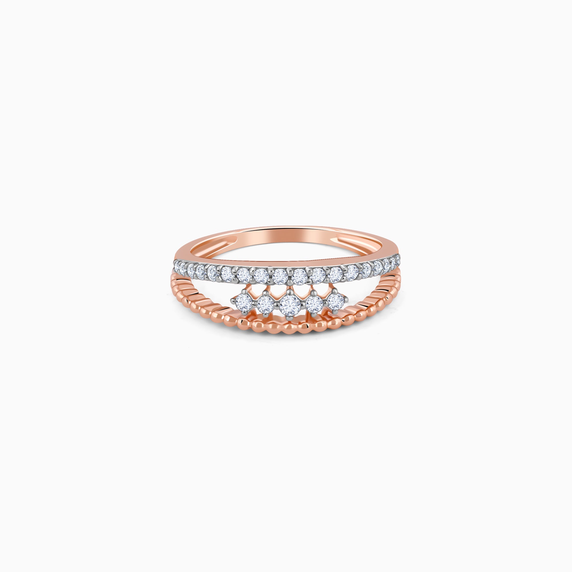 Rose Gold Starlit Halo Lab Grown Diamond Ring - Image 1