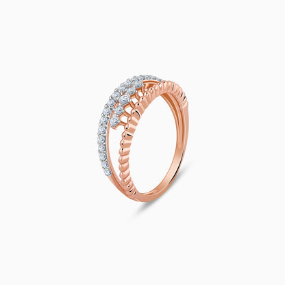 Rose Gold Starlit Halo Lab Grown Diamond Ring