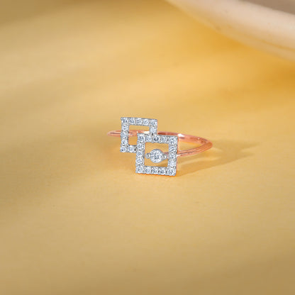 Rose Gold Fair and Square Lab Grown Diamond Ring