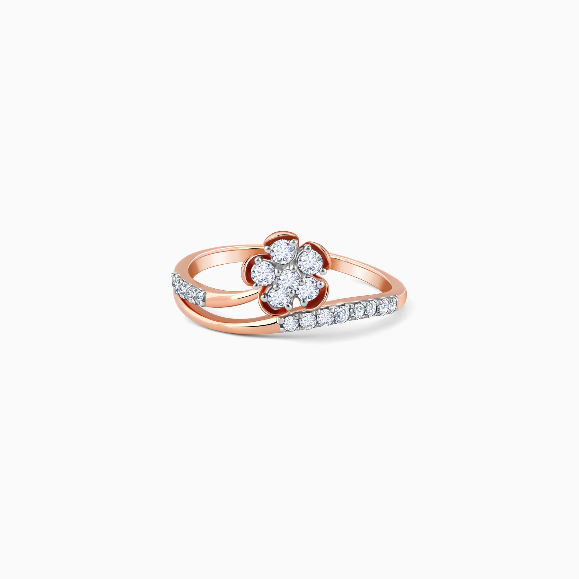 Rose Gold Floral Enigma Diamond Ring - Image 1