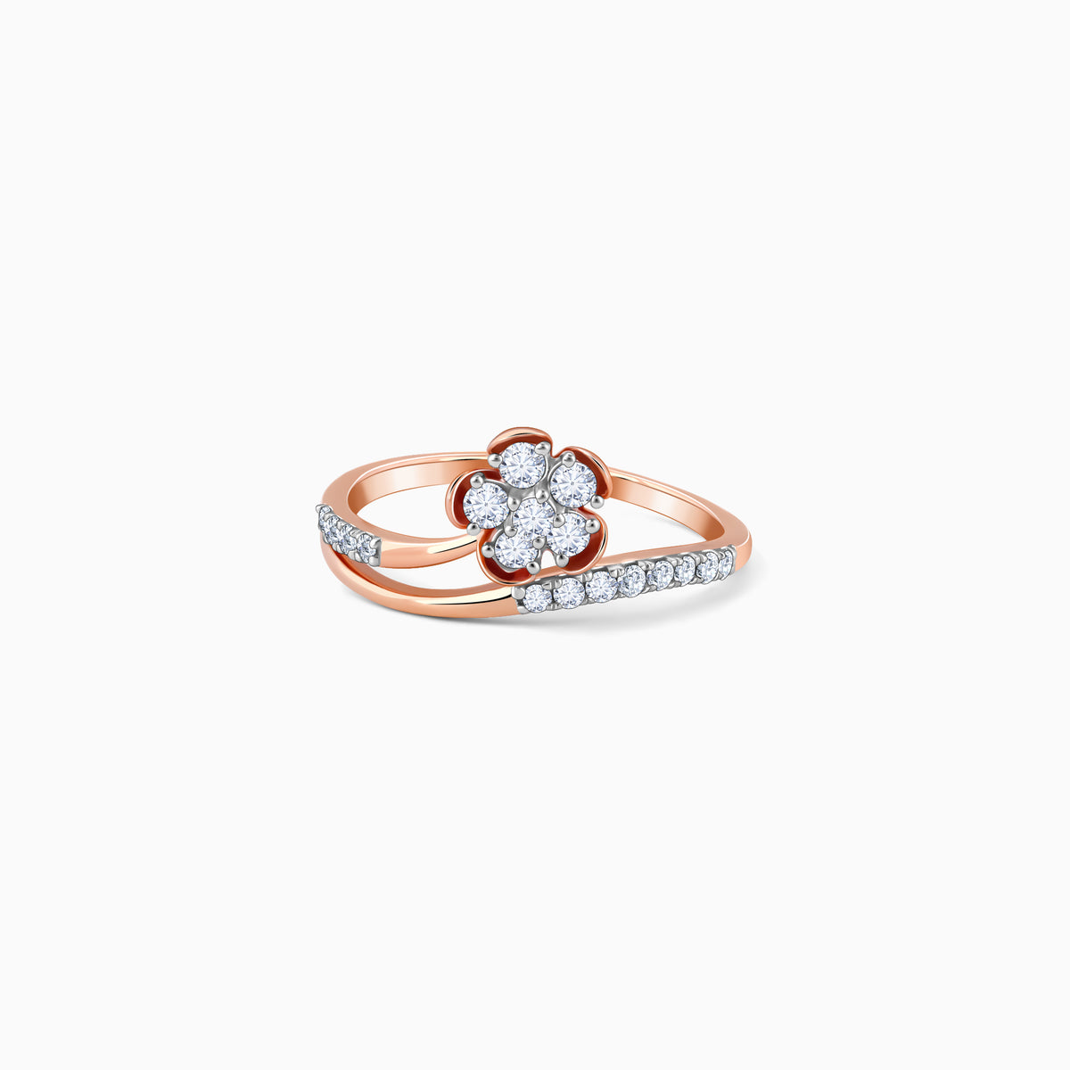Rose Gold Floral Enigma Diamond Ring