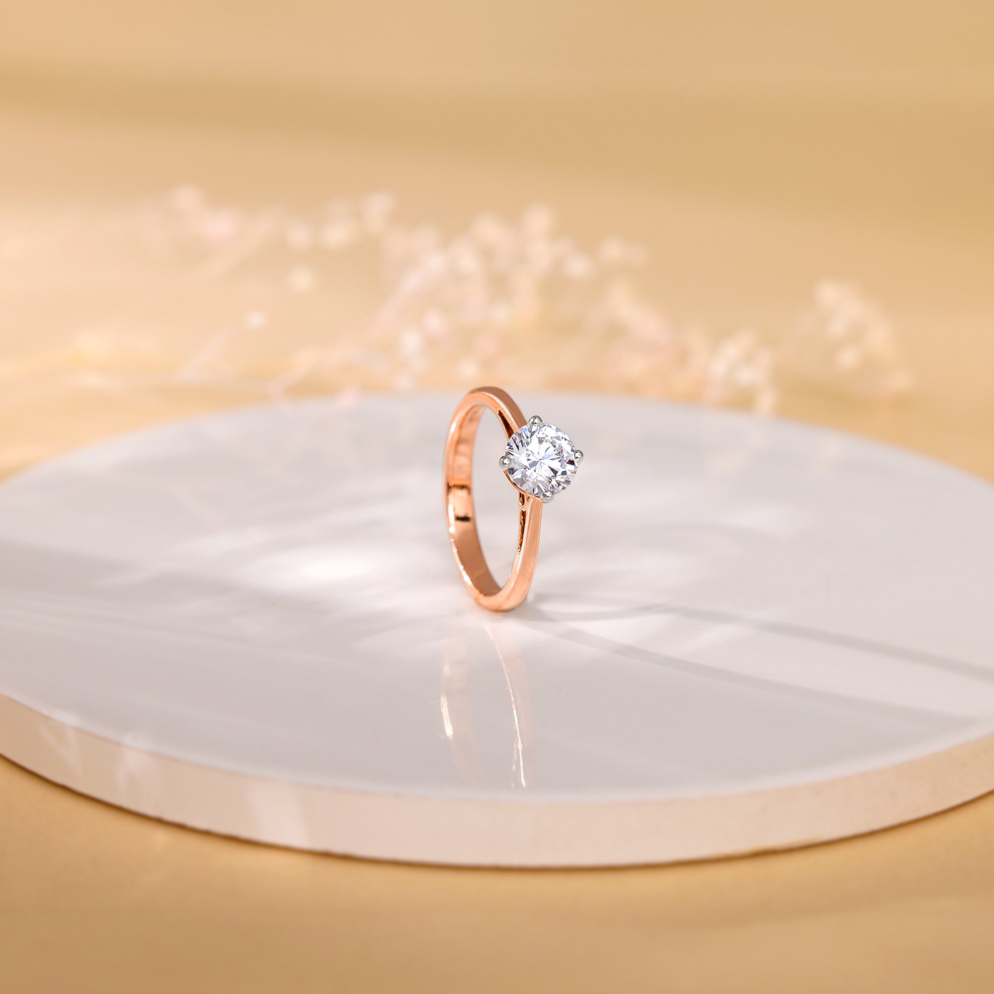 Rose Gold Yolo Solitaire Lab Grown Diamond Ring - view 2