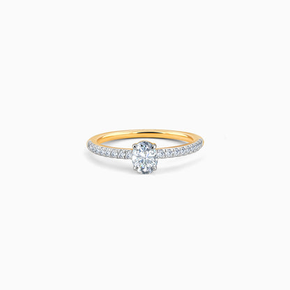 Gold Ovate Solitaire Lab Grown Diamond Ring