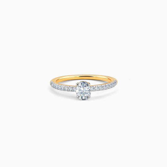 Gold Ovate Solitaire Lab Grown Diamond Ring