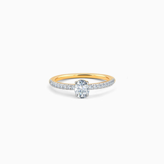 Gold Ovate Solitaire Lab Grown Diamond Ring