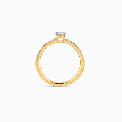 Gold Ovate Solitaire Lab Grown Diamond Ring