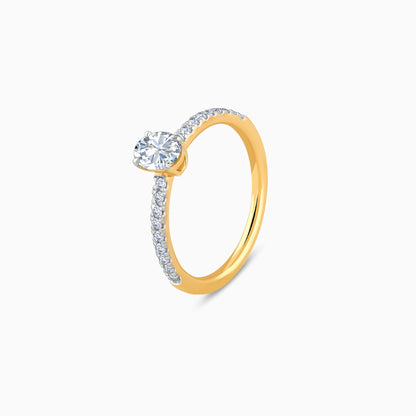 Gold Ovate Solitaire Lab Grown Diamond Ring