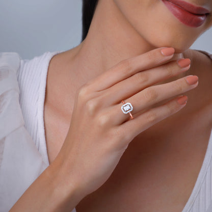 Rose Gold Magnum Halo Lab Grown Diamond Ring