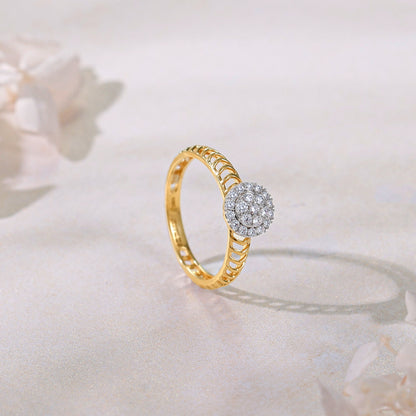 Gold Majestic Halo Lab Grown Diamond Ring