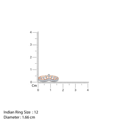 Rose Gold Tiara Crown Lab Grown Diamond Ring