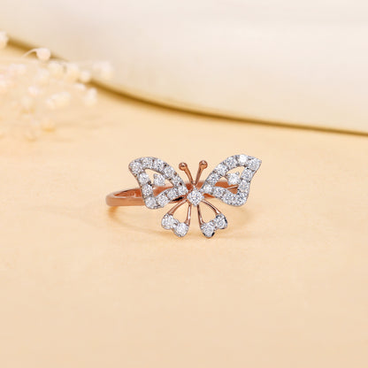 Rose Gold Butterfly Dreams Lab Grown Diamond Ring