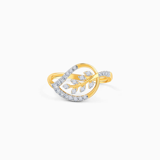 Gold Leaf in Luxury Lab Grown Diamond Ring