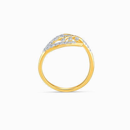 Gold Leaf in Luxury Lab Grown Diamond Ring