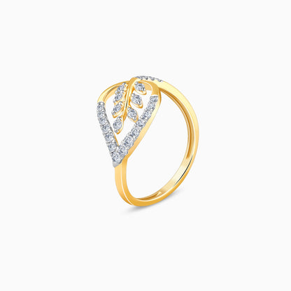 Gold Leaf in Luxury Lab Grown Diamond Ring