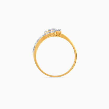 Gold Elegant Leaf Lab Grown Diamond Ring