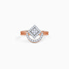 Rose Gold Halo Prism Lab Grown Diamond Ring