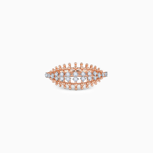 Rose Gold Lattice Bloom Lab Grown Diamond Ring