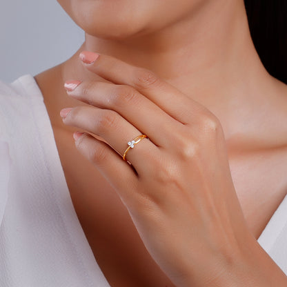 Gold Triple Bloom Lab Grown Diamond Ring