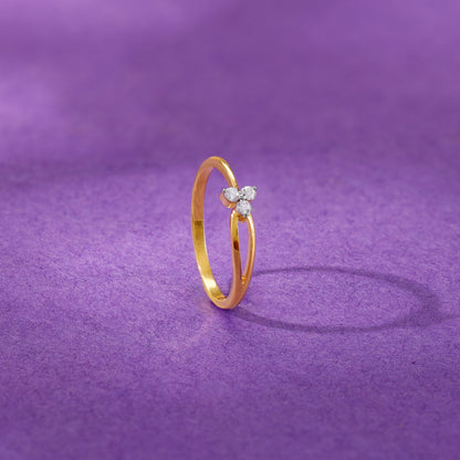 Gold Triple Bloom Lab Grown Diamond Ring