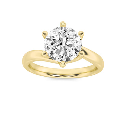 Gold Round Brilliant Solitaire Diamond Ring