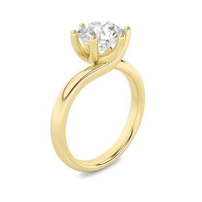 Gold Round Brilliant Solitaire Diamond Ring