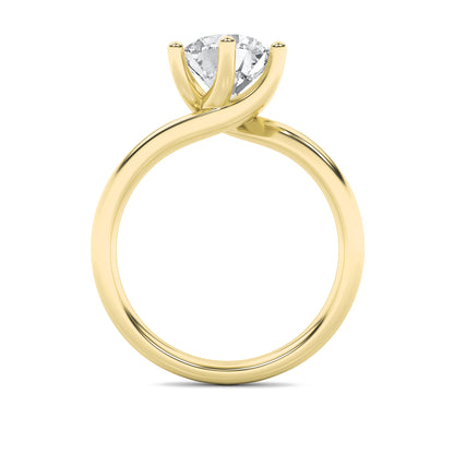 Gold solitaire ring with a dazzling round brilliant diamond.

