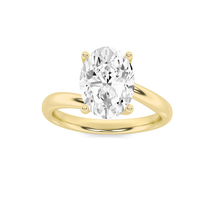 Gold Oval Cut Solitaire Diamond Ring