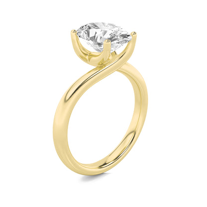 Gold Oval Cut Solitaire Diamond Ring