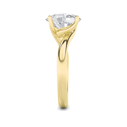 Gold Oval Cut Solitaire Diamond Ring
