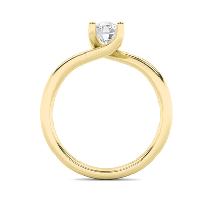Gold Cushion Cut Solitaire Diamond Ring with Radiant Shine