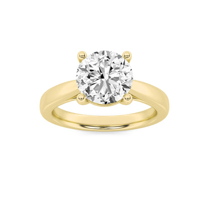 Gold Timeless Round Cut Solitaire Diamond Ring
