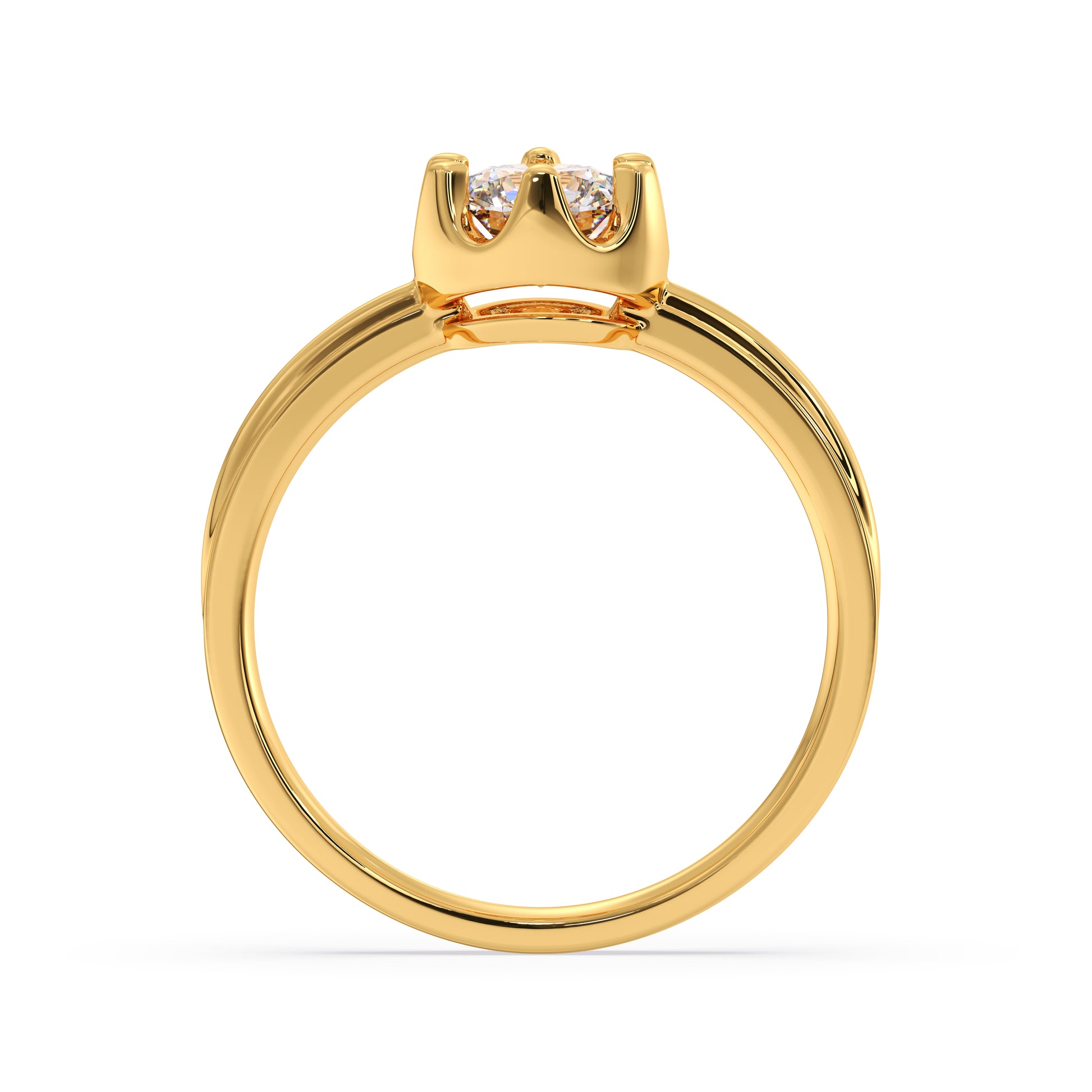 Gold 6 Prong Solitaire Diamond Ring with a brilliant diamond.