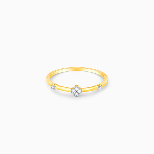 Gold Soft Petals Diamond Ring