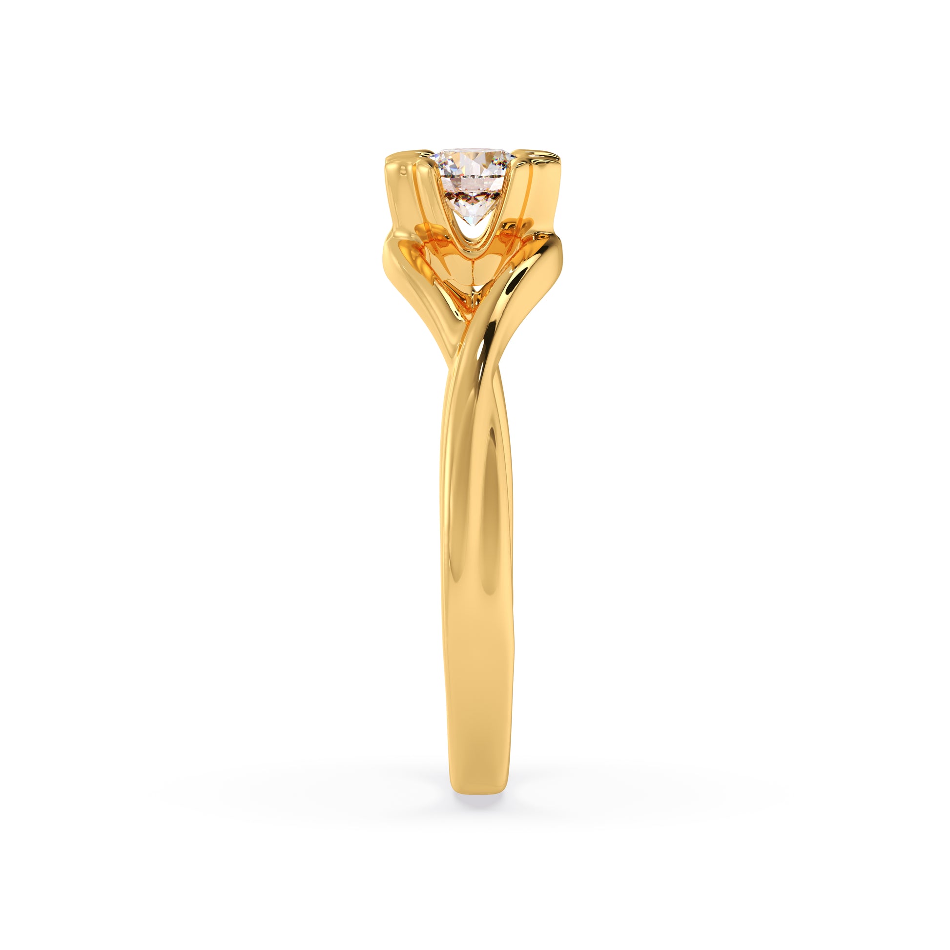 Gold Minimal Solitaire Diamond Ring, simple and elegant.