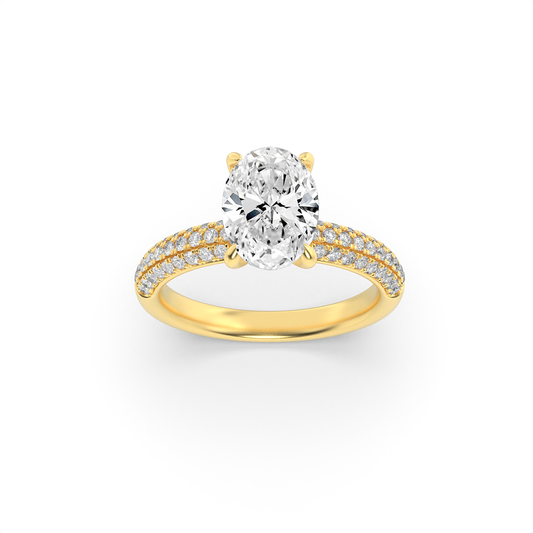 Gold Oval Solitaire Diamond Ring