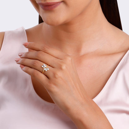 Gold Corolla Lab Grown Diamond Ring