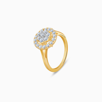 Gold Aurora Halo Lab Grown Diamond Ring