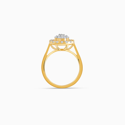 Gold Aurora Halo Lab Grown Diamond Ring