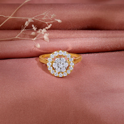 Gold Aurora Halo Lab Grown Diamond Ring