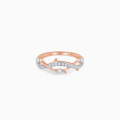 Rose Gold Wavy Lab Grown Diamond Ring