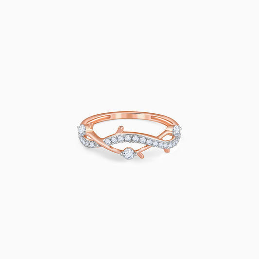 Rose Gold Wavy Lab Grown Diamond Ring