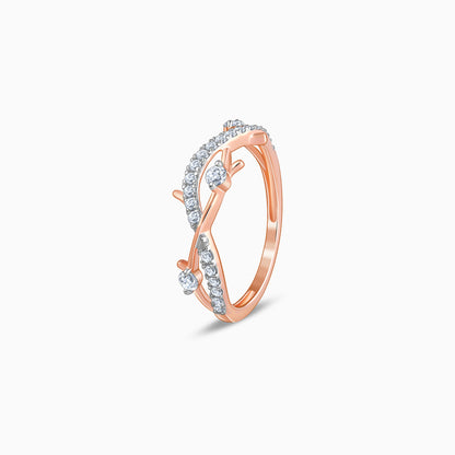 Rose Gold Wavy Lab Grown Diamond Ring