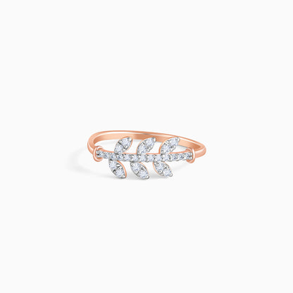 Rose Gold Leafline Lab Grown Dimond Ring