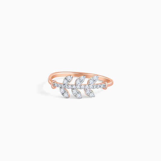 Rose Gold Leafline Lab Grown Dimond Ring